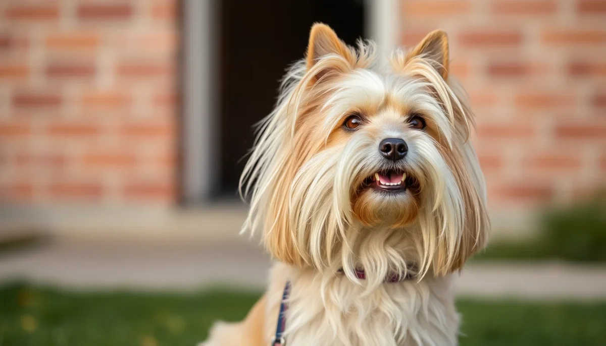 Cepillo para perros de pelo largo sobre una mesa con un perro de raza collie