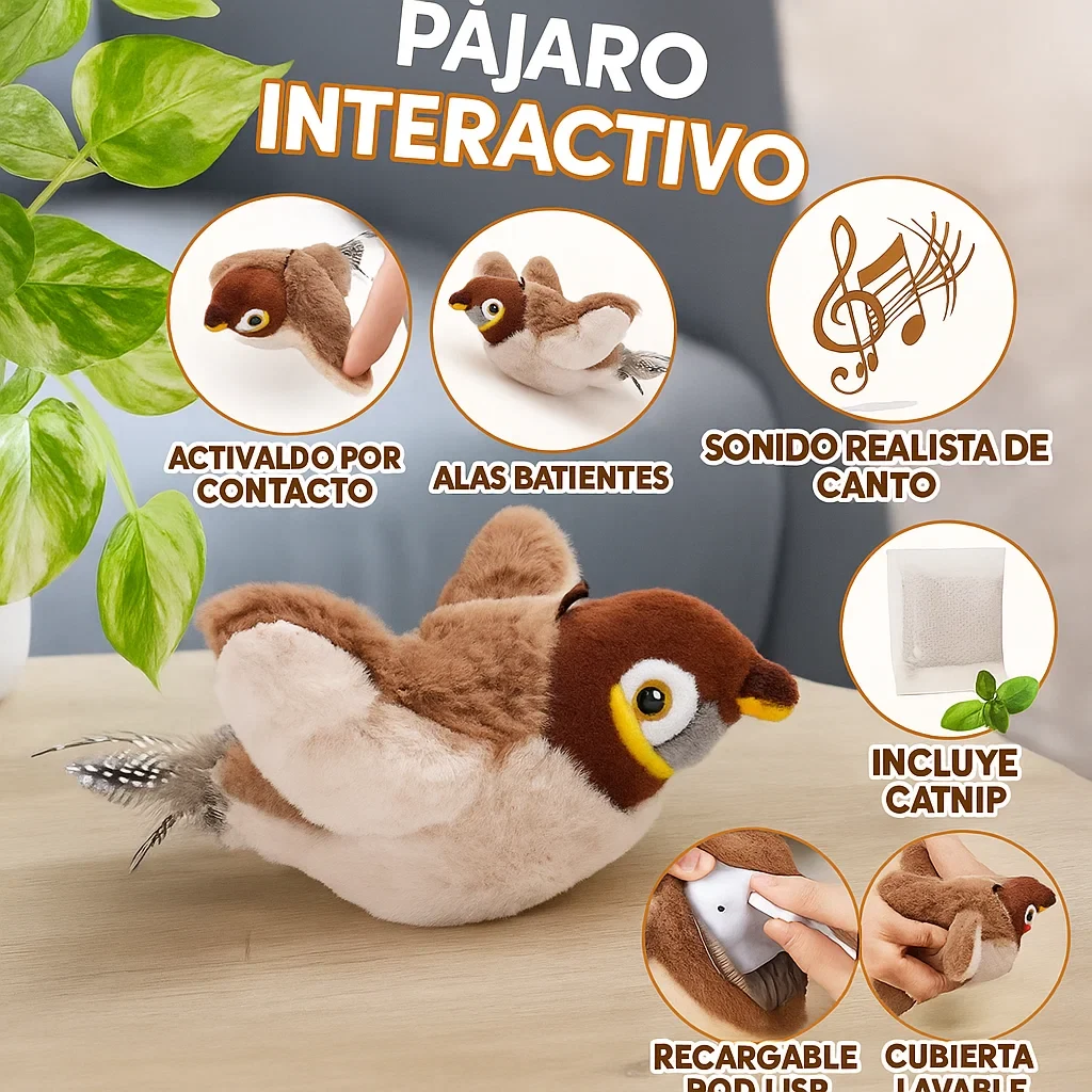 Peluche Eléctrico Que Aletea Para Gatos | Central Mascotas Chile